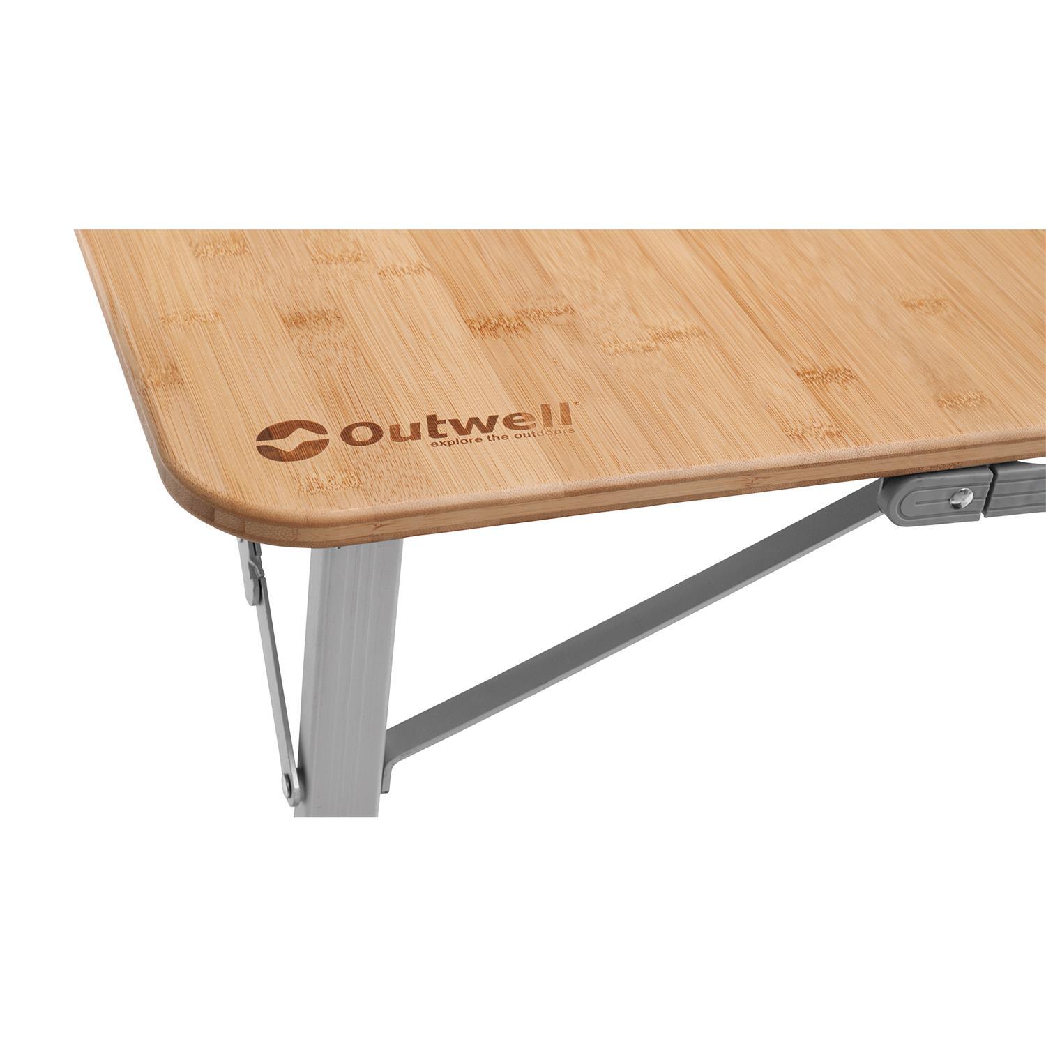 Tavolo da campeggio pieghevole Outwell Custer L in bambù 5/7