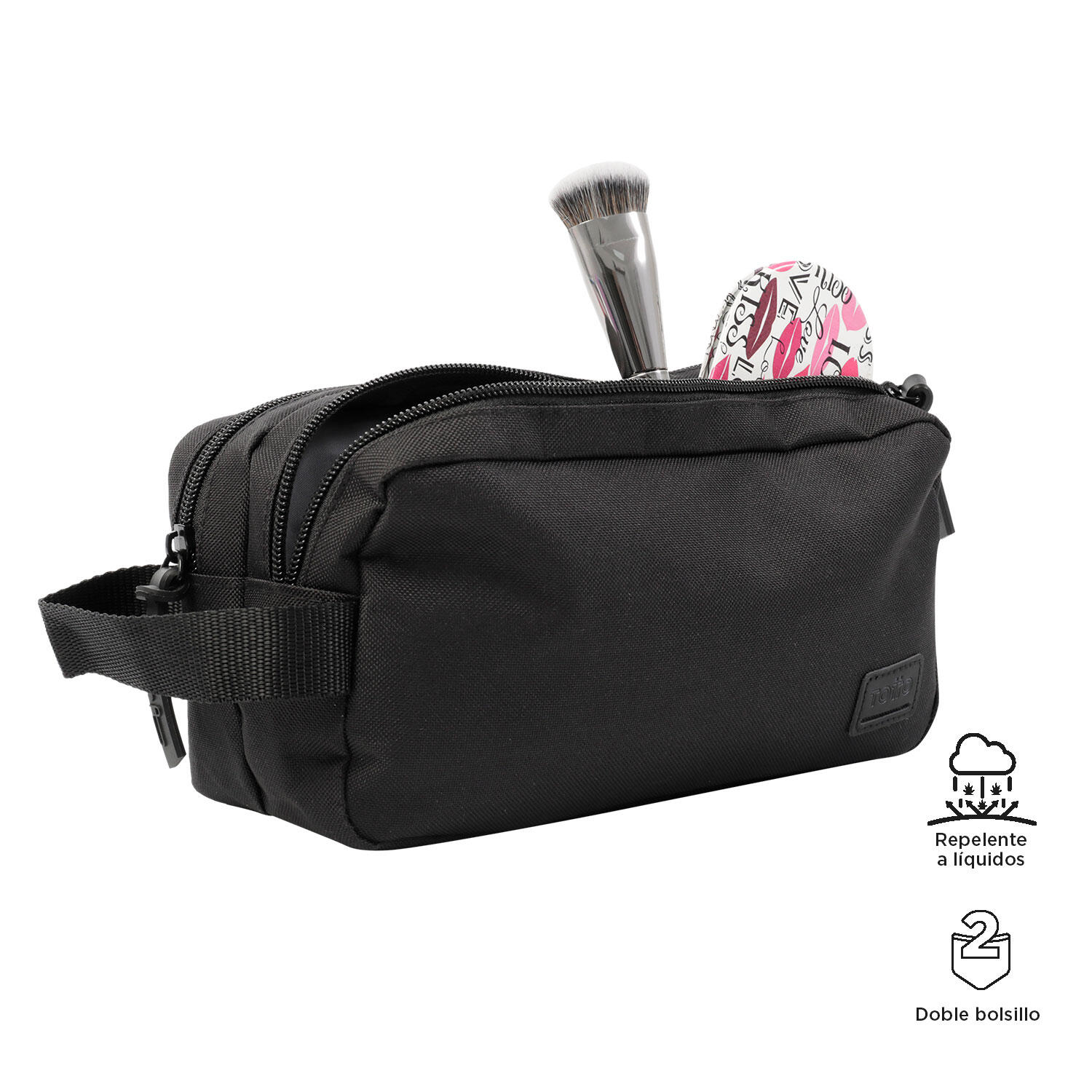 Totto Estuche Chizal Negro Poliéster 24 x 12 x 8.5 cm 3/4