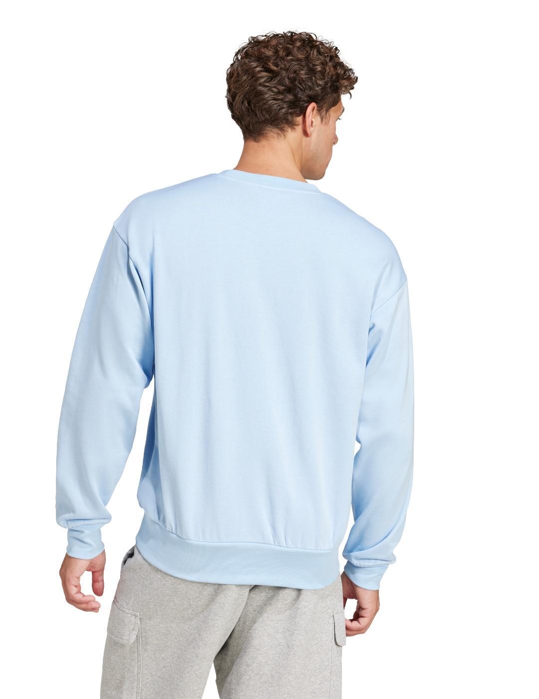 Pulls molletonnés pour hommes Adidas Feelcozy swt globlu Bleu 3/5