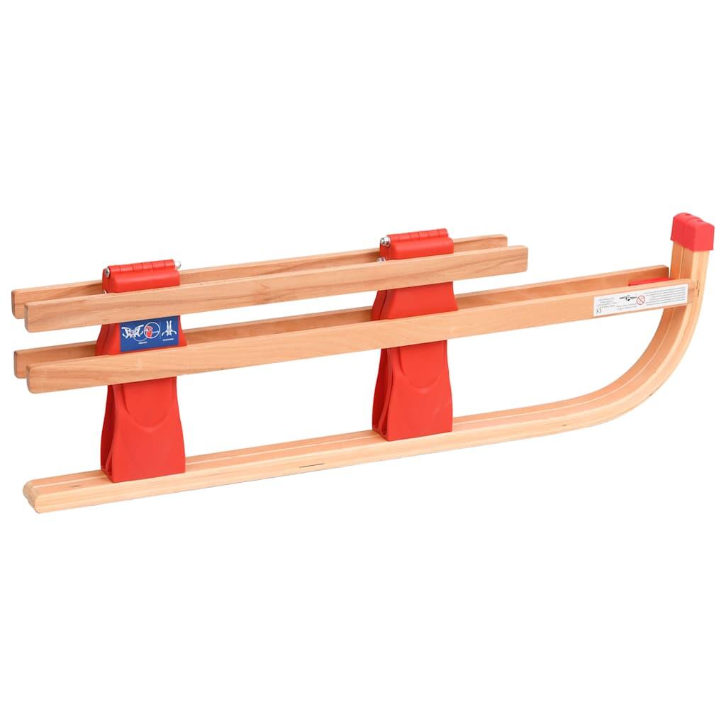 Trineo de nieve plegable con respaldo madera 119 cm 6/7