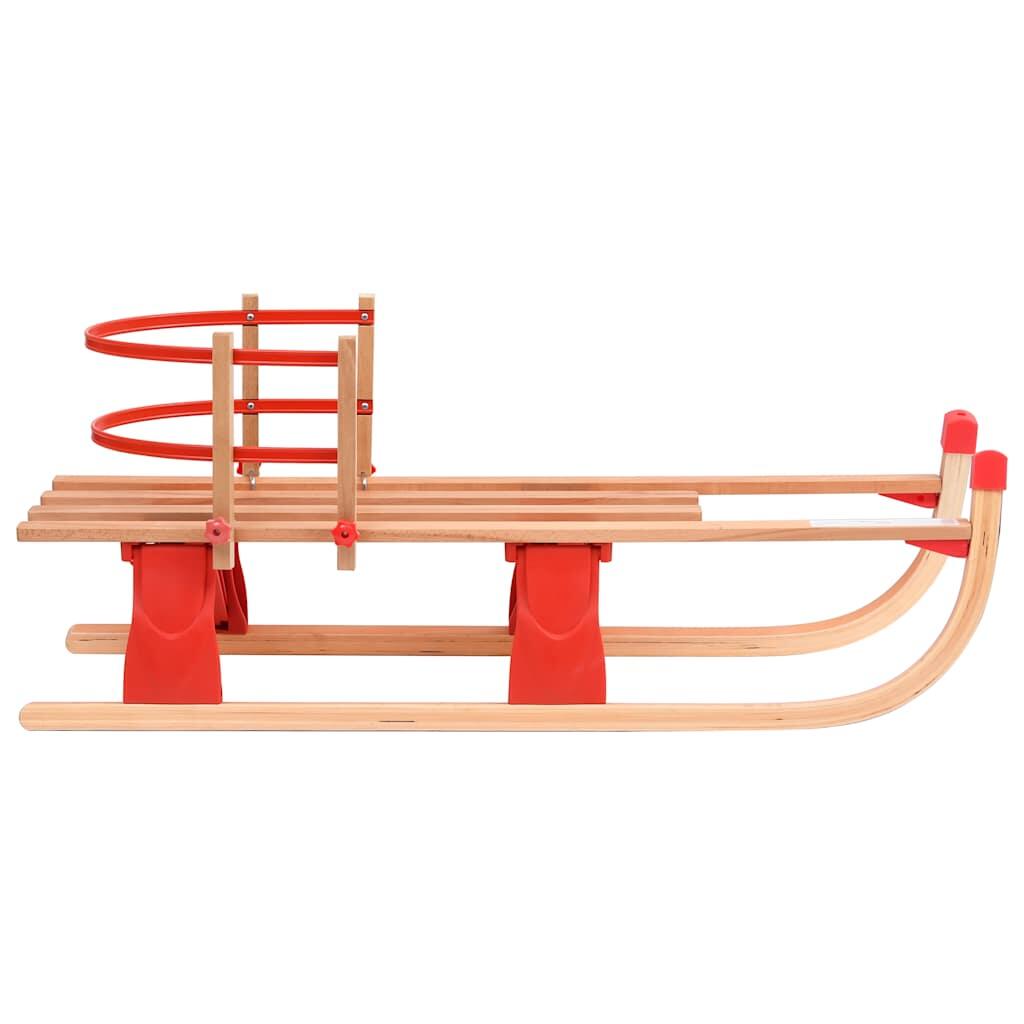 Trineo de nieve plegable con respaldo madera 119 cm 2/7