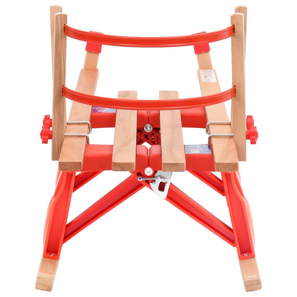 Trineo de nieve plegable con respaldo madera 119 cm 4/7