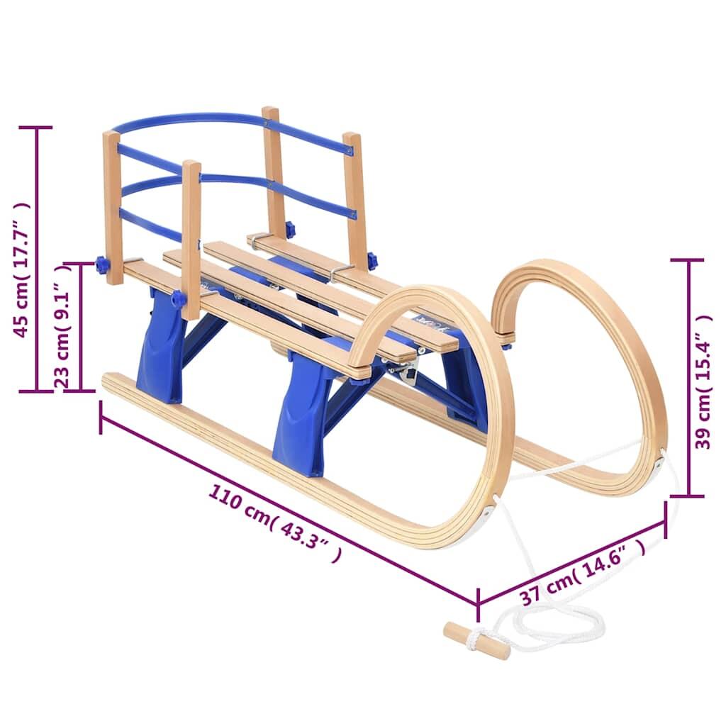 VidaXL Luge pliable avec dossier 110 cm contreplaqué 7/7