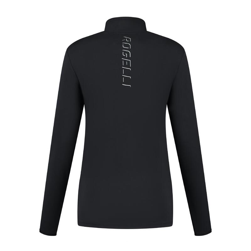 Hardloopshirt Lange Mouwen Dames Halve Rits Core Zwart