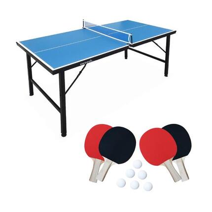 Mini table de ping pong pliable 150x75cm indoor noir | sweeek