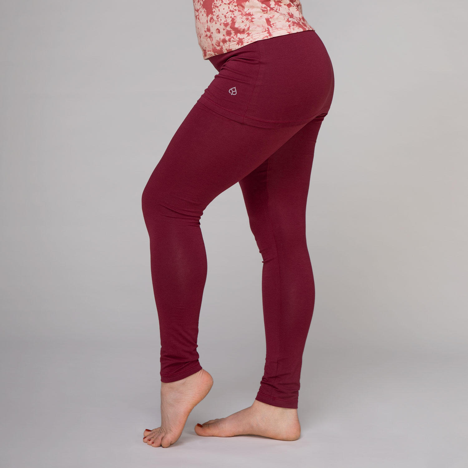 Hip Skirt Yoga Leggings mit Rock, weinrot L 4/6