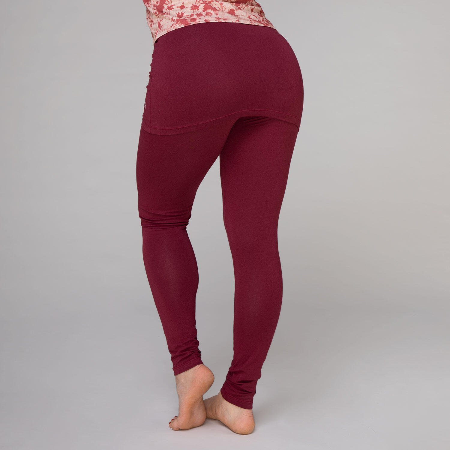 Hip Skirt Yoga Leggings mit Rock, weinrot L 6/6