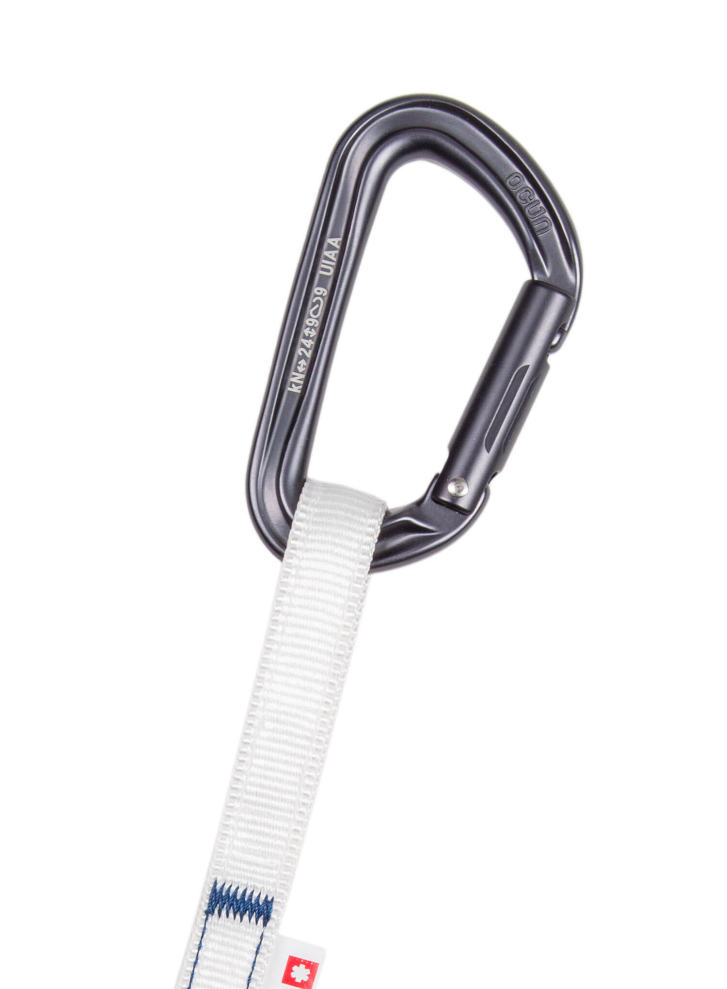 Dégaines Ocun Hawk QD Combi 15 cm Dyneema bleues avec mousquetons Straight-Wire 2/3