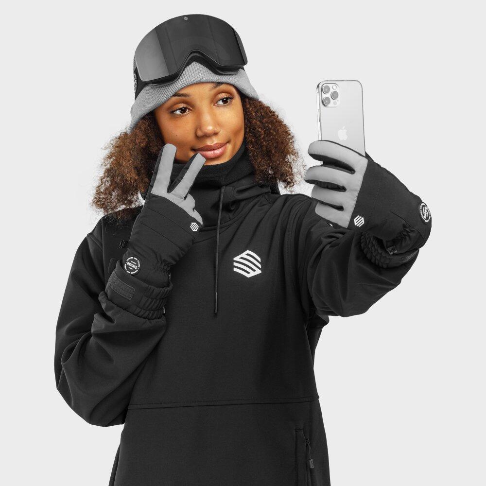 Guanti invernali da snowboard e sci Sport invernali Uomo e donna VOSS Gray Nero 4/7