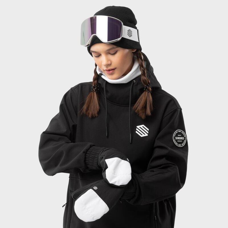 Mănuși de iarnă pentru snowboard și schi PITZTAL White Negru