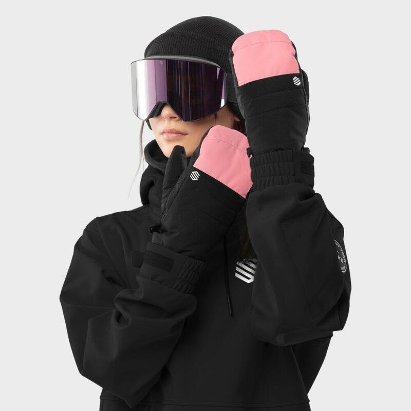 Mănuși de iarnă pentru snowboard și schi PITZTAL Pink Negru