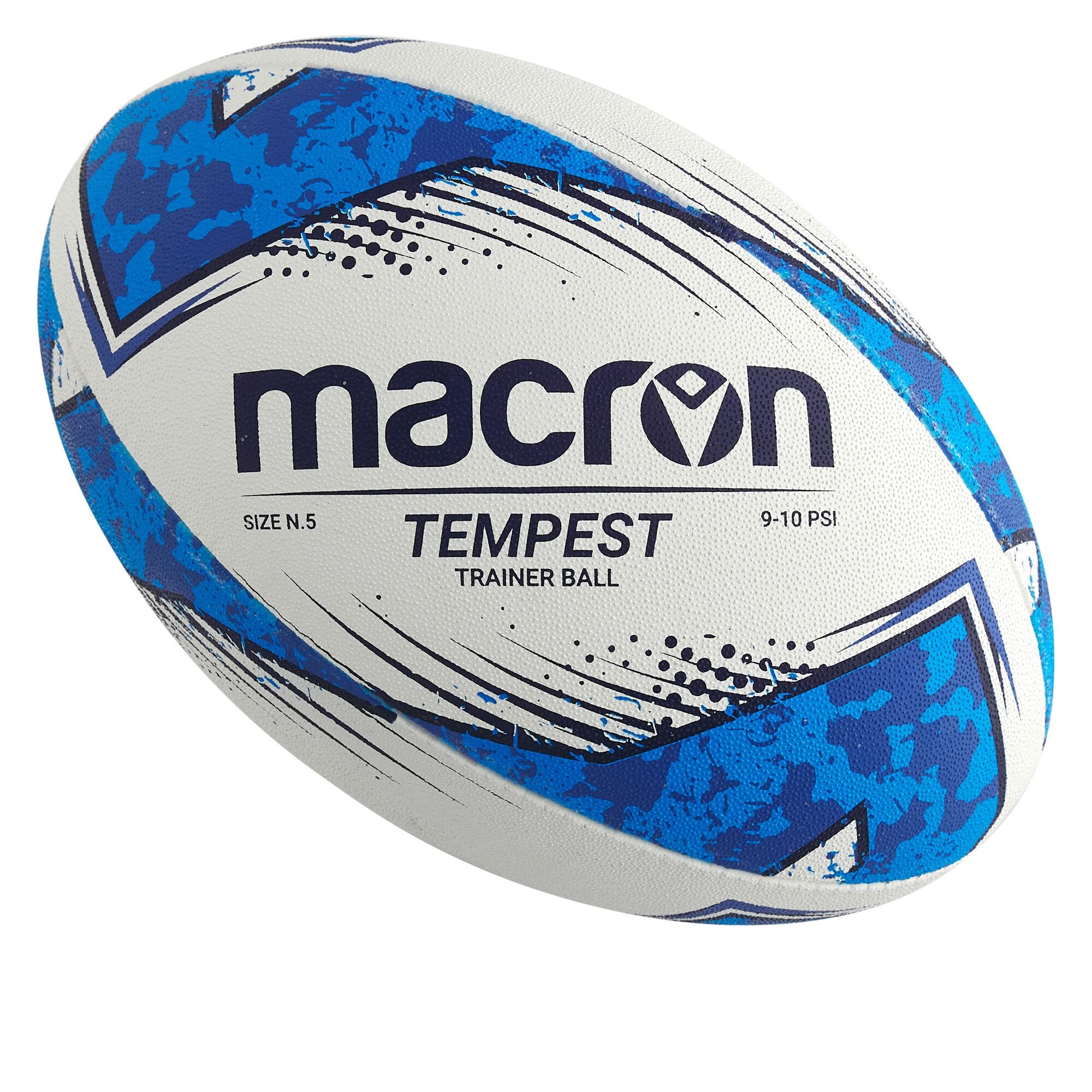 Macron - Lot De 12 Ballons De Rugby T4 Entrainement Tempest Macron - Ballon De Rugby - Blanc - 4 - Decathlon