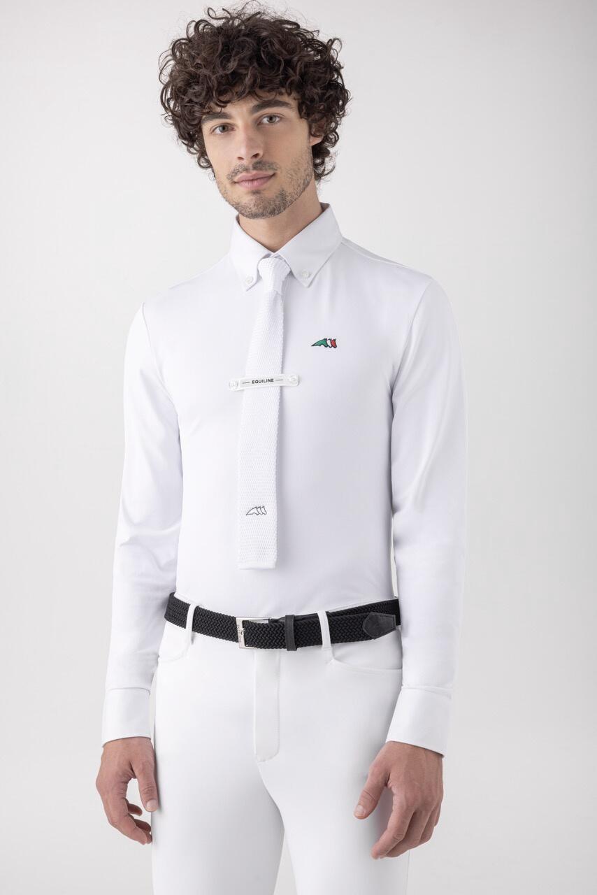 EQUILINE Equiline David Wedstrijd Polo Long Sleeves Wit Wit -