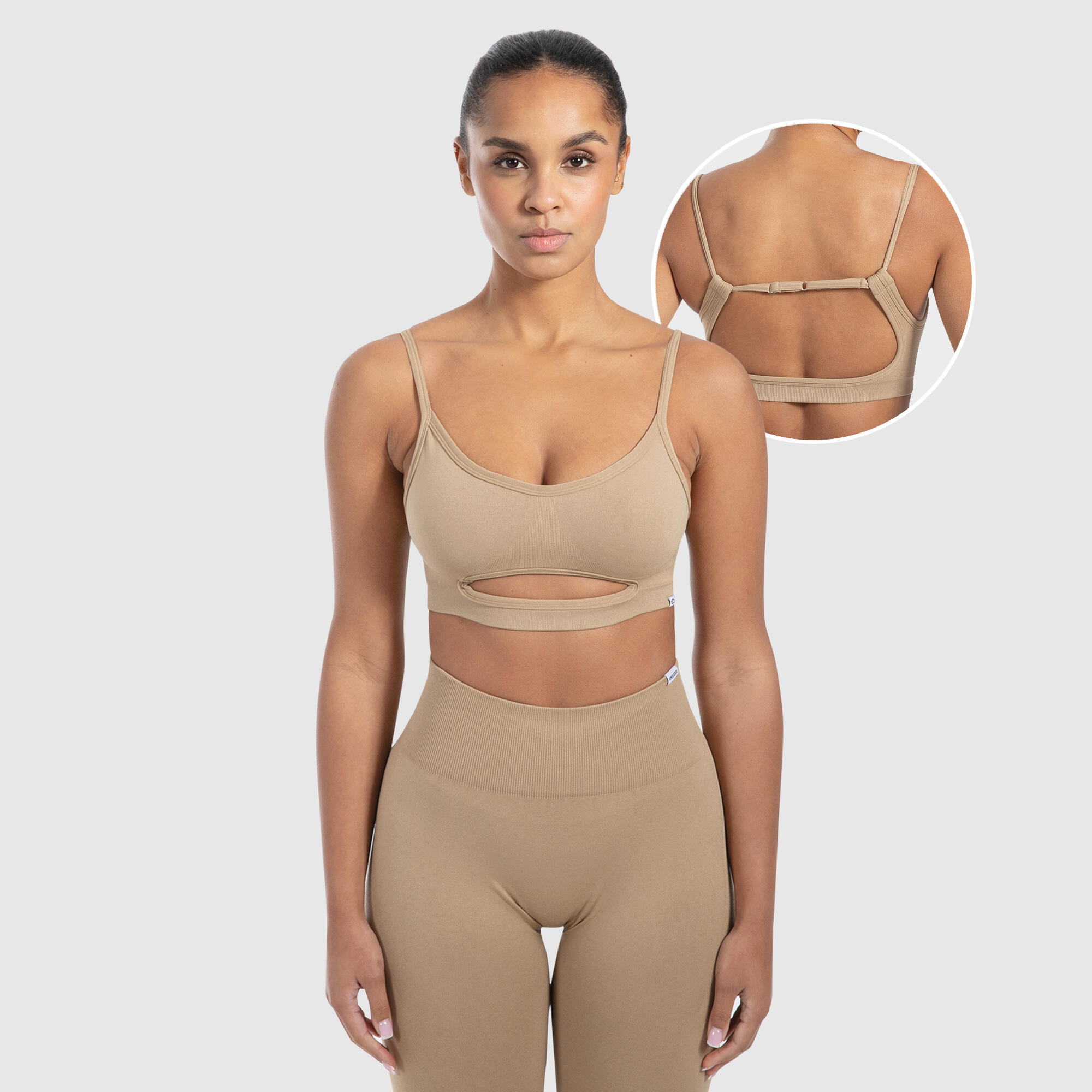 SMILODOX Damen Sport BH Nesa Hellbraun