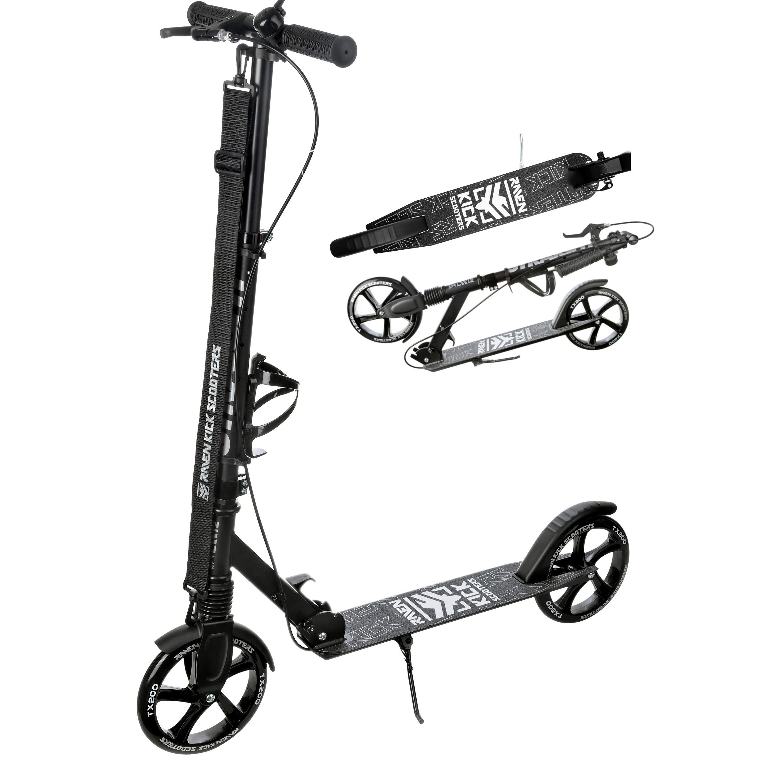 Trotinete straight pro unissexo preto raven
