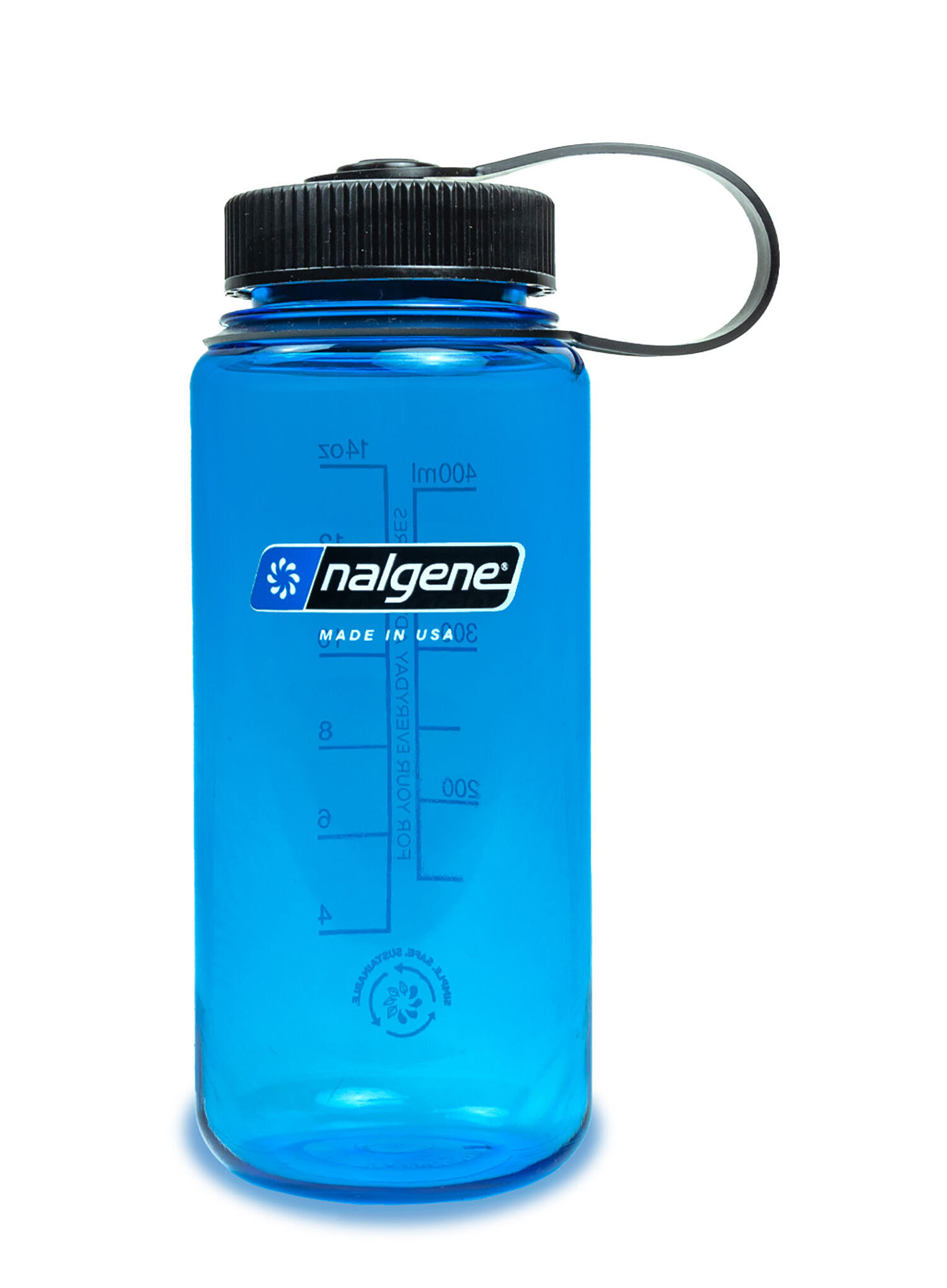 NALGENE 500ml Wide Mouth Sustain Water Bottle - Made From 50% Plastic Waste - Slate Blue