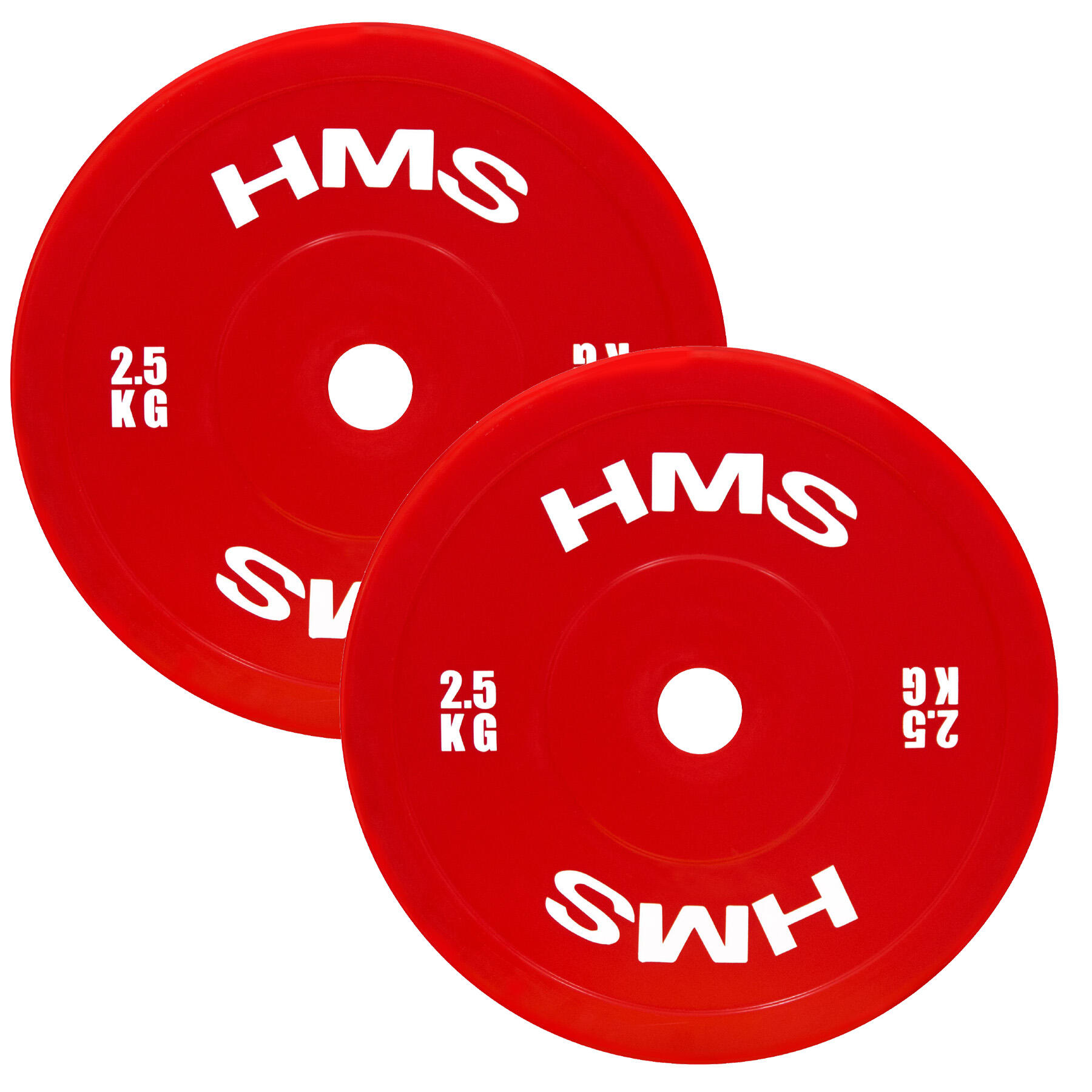 Hms - Disque De Musculation Tpp Technique Olympique Hms Tpp02 Pe (x2) - Poids De Musculation - Rouge - Decathlon