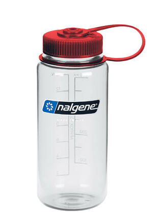 Butelka turystyczna Nalgene Sustain Wide Mouth 16 oz (500 ml) - clear/red
