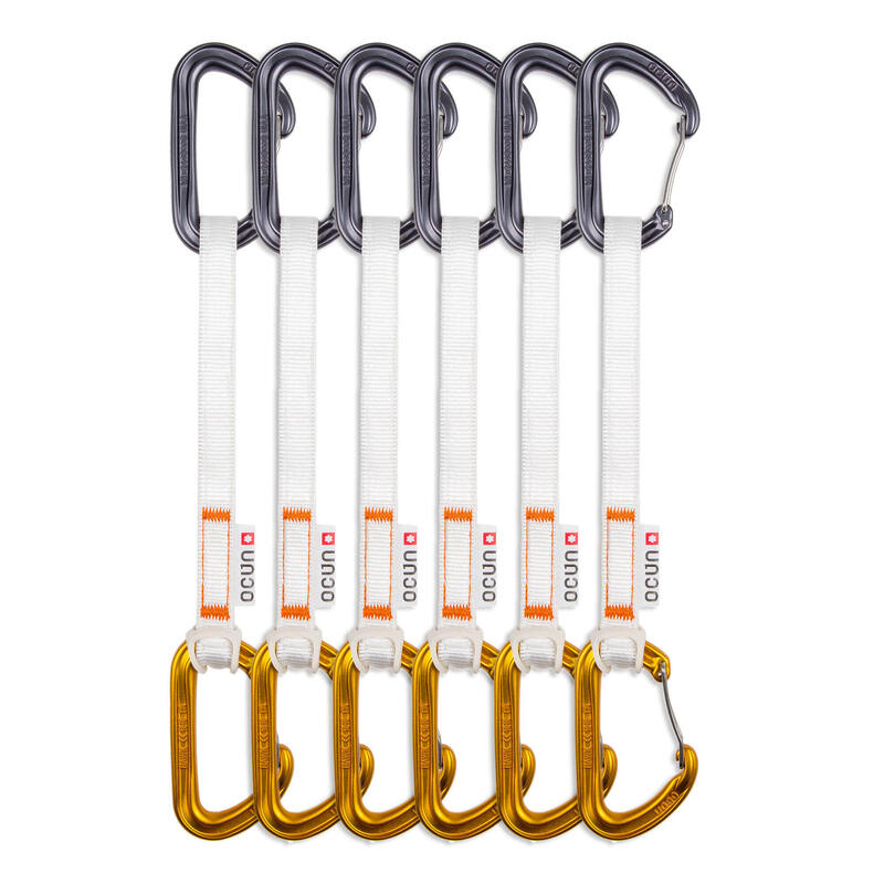Ekspresy wspinaczkowe Ocun Hawk QD Wire Bio-Dyn-Ring 15 mm 20 cm 6-pack - orange