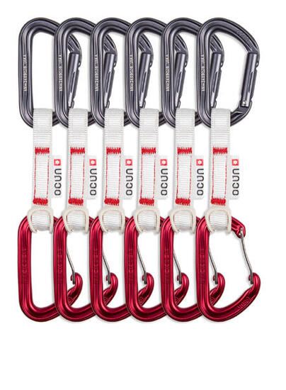 Degainez Ocún Hawk QD + fettuccia bio Dyn Ring 15 mm 10 cm rossa (6 pz)