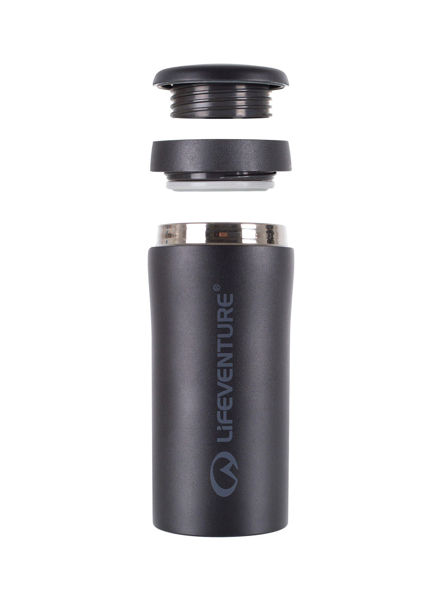 Mug thermique Lifeventure 300 ml acier inox 18/8 Matt Black compact étanche 2/3