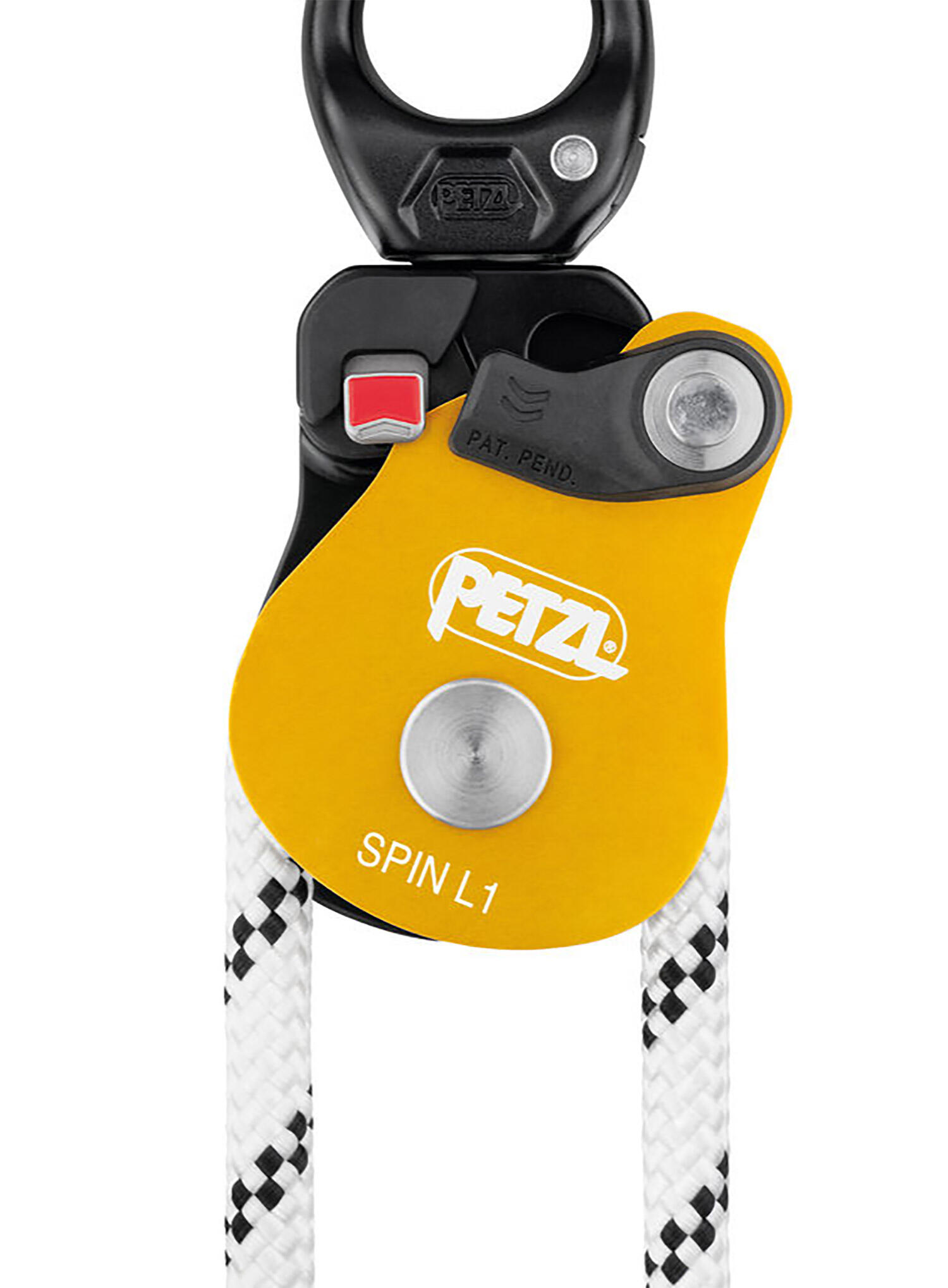 Poulie PETZL Spin L1 jaune 38 mm roulement triple action 4/7