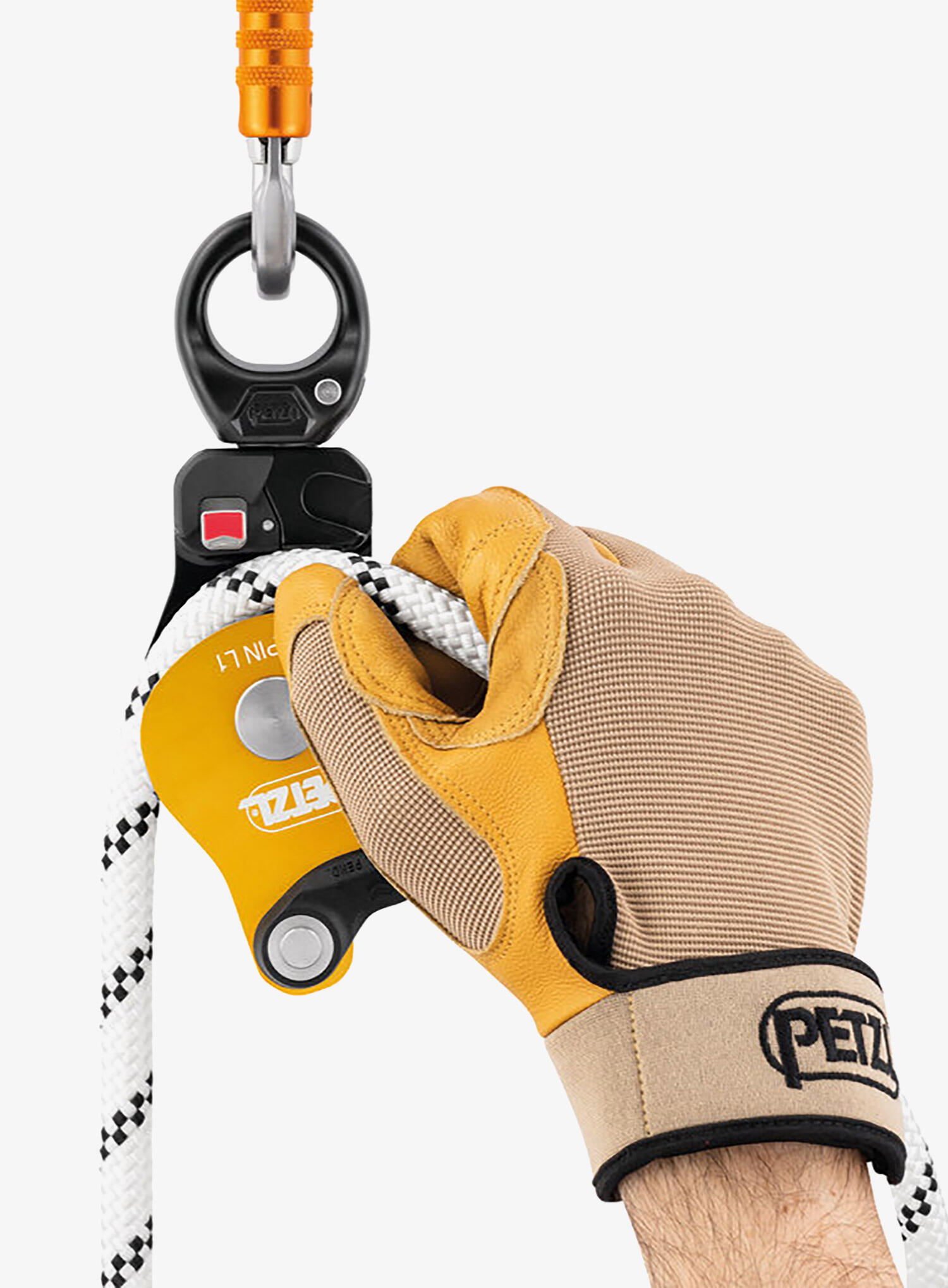 Poulie PETZL Spin L1 jaune 38 mm roulement triple action 5/7