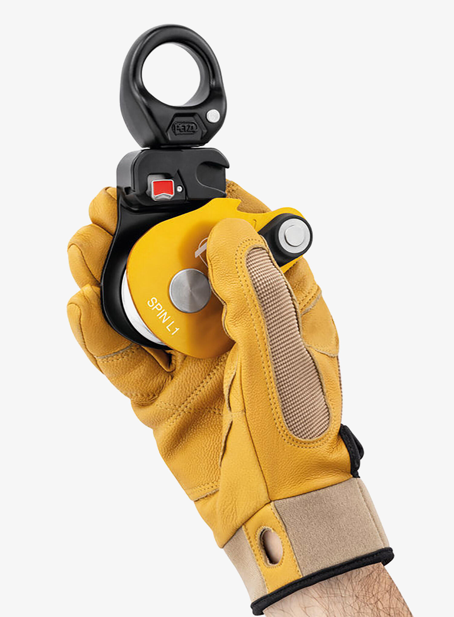 Poulie PETZL Spin L1 jaune 38 mm roulement triple action 3/7
