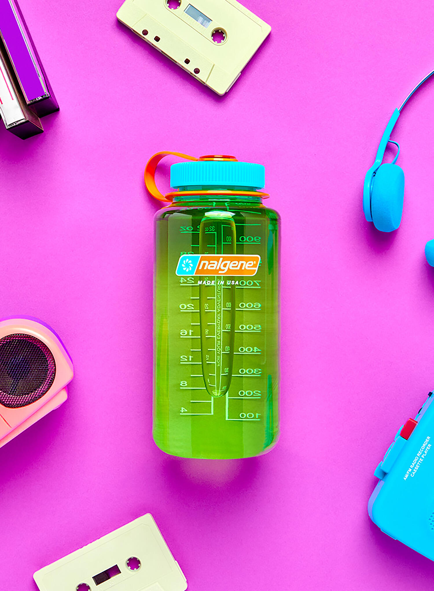 1L Wide Mouth Sustain Water Bottle - Made From 50% Plastic Waste - Lime Green 6/7