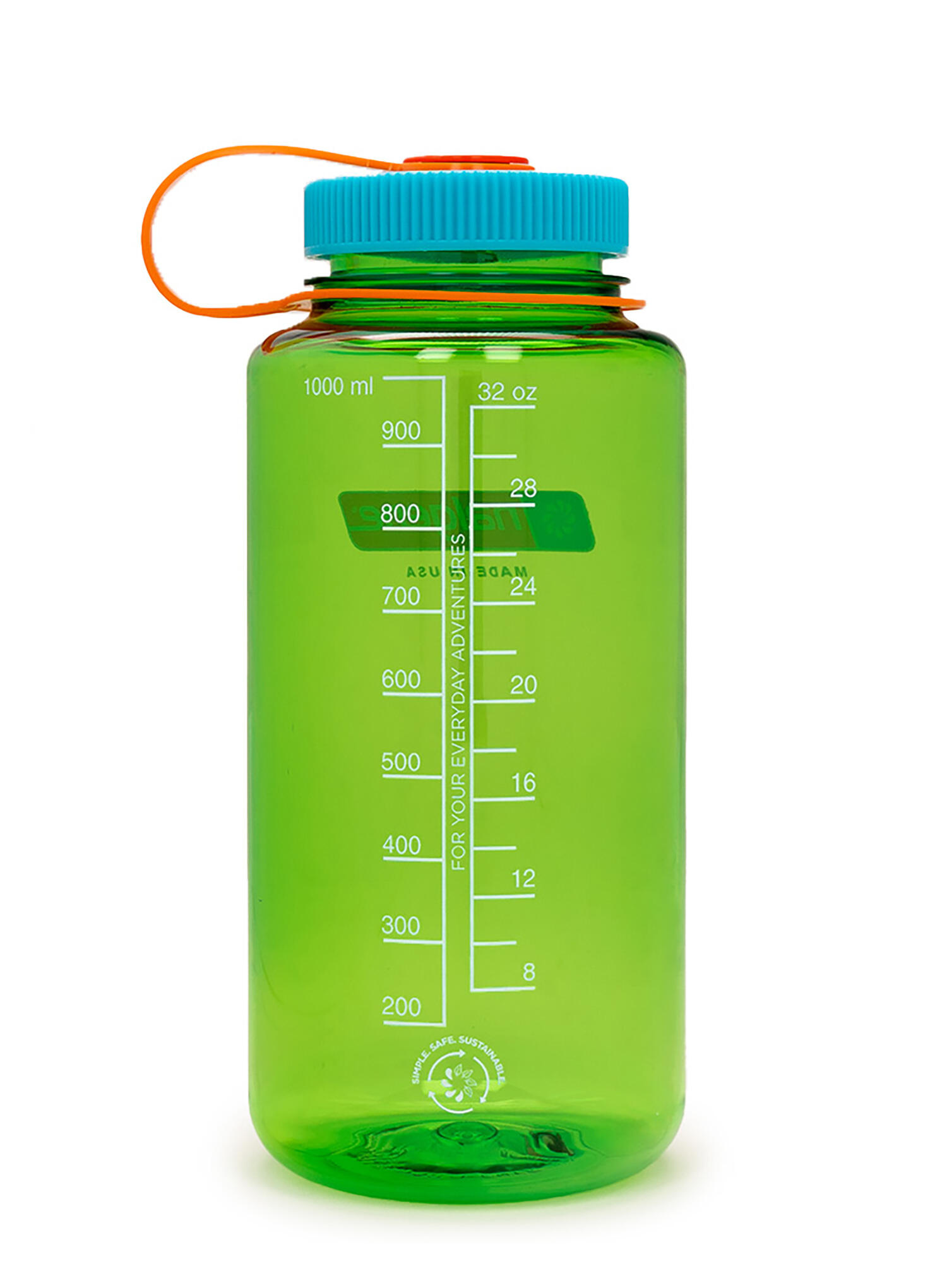 1L Wide Mouth Sustain Water Bottle - Made From 50% Plastic Waste - Lime Green 7/7