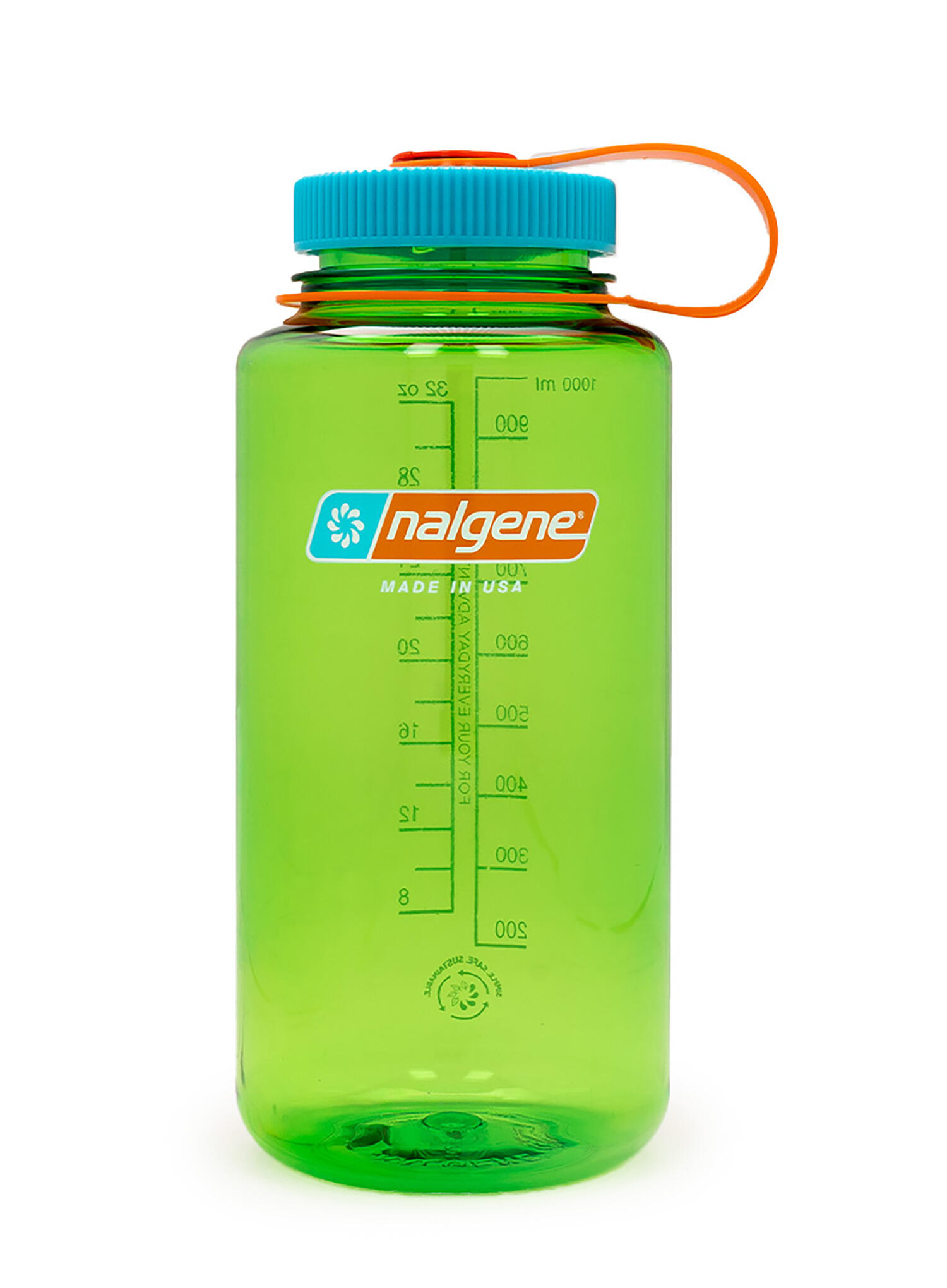 1L Wide Mouth Sustain Water Bottle - Made From 50% Plastic Waste - Lime Green 5/7