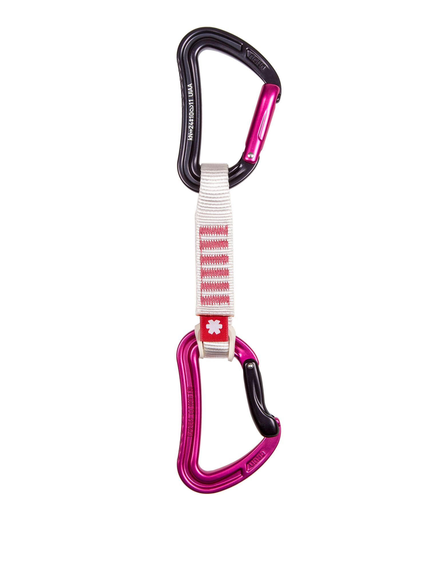 Dégaines Ocún Raven QD ZOOM PA pack 6 roses 23 mm 12 cm 24 kN 2/4