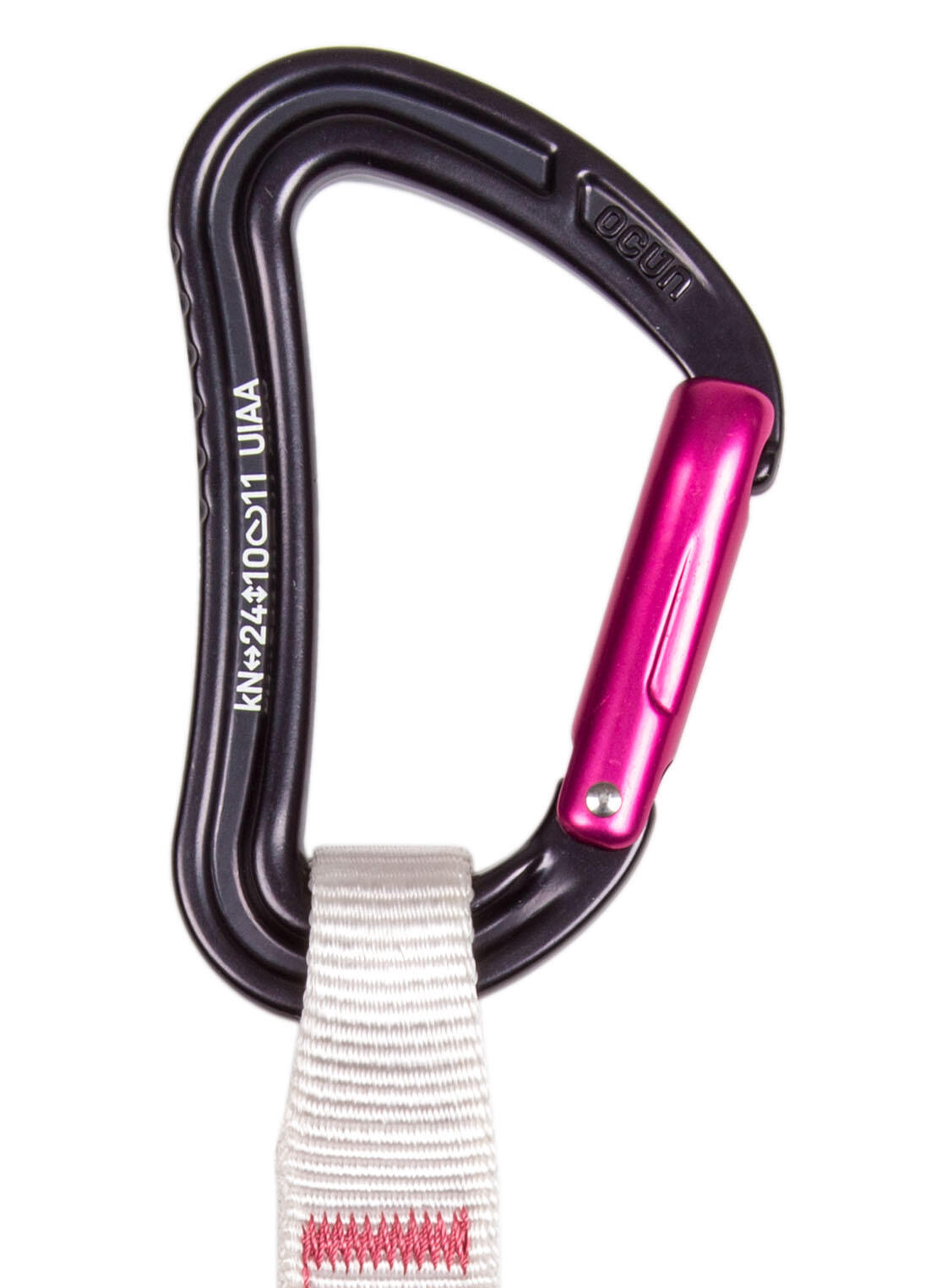 Dégaines Ocún Raven QD ZOOM PA pack 6 roses 23 mm 12 cm 24 kN 3/4