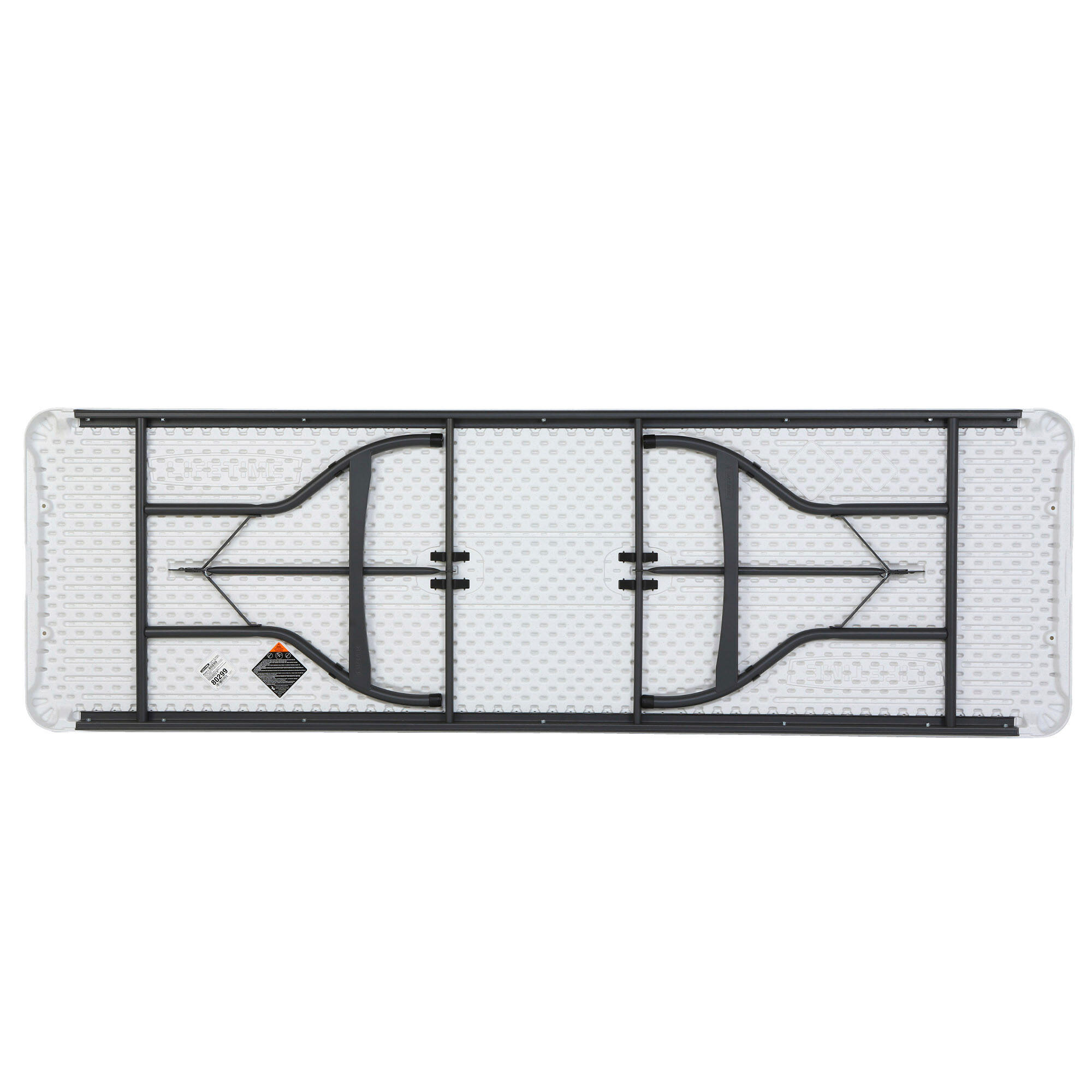 Mesa rectangular patas plegables blanco efecto granito Lifetime 244x76x74 cm 2/4