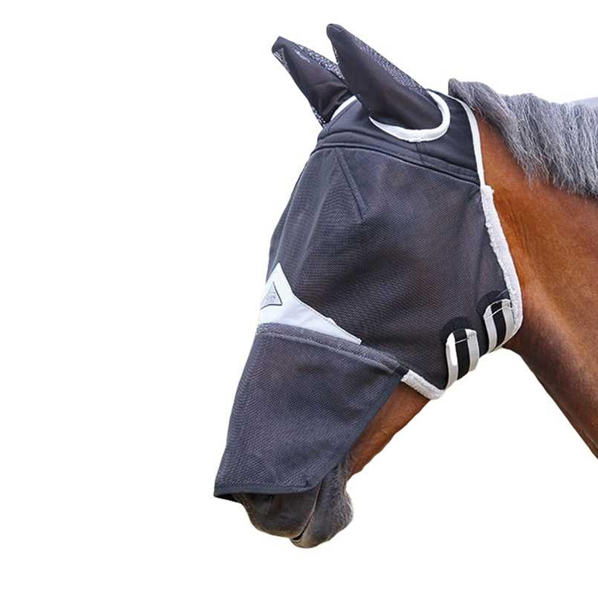 Maschera Antimosche Con Orecchie E Naso Shires Field Durable Nero 2/2
