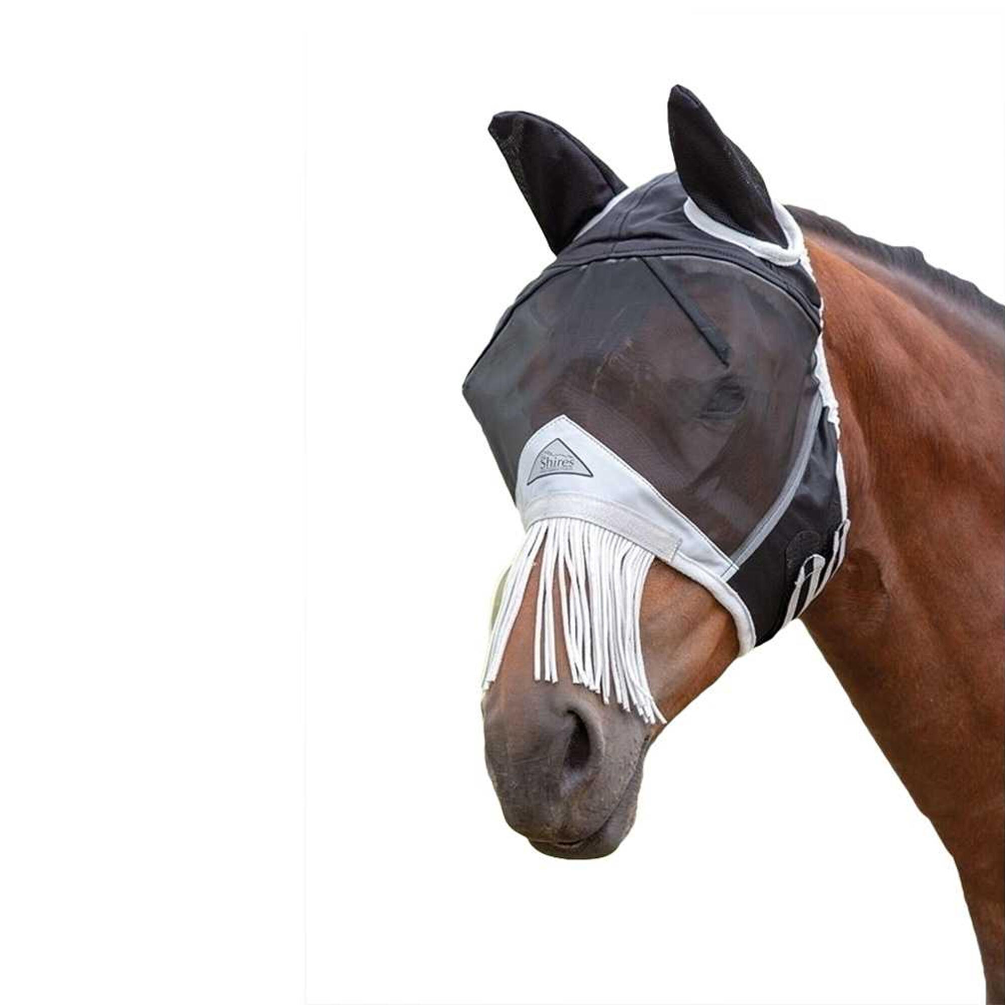 Maglia Fine Maschera Da Mosca Per Cavalli Con Frangia Per Orecchie E Naso Shires 2/2