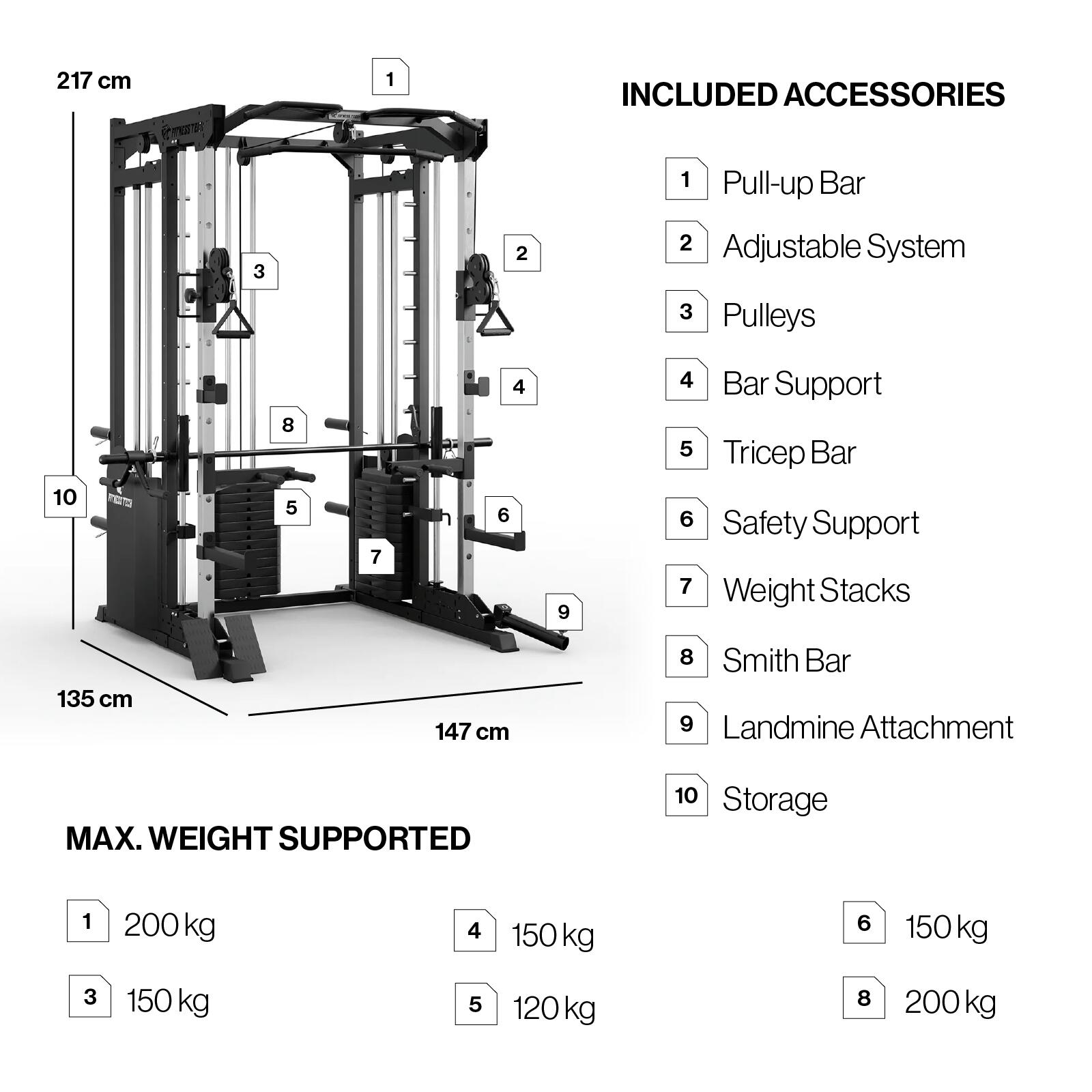 Multipower Smith Machine S9000 Fitness Tech 2/8