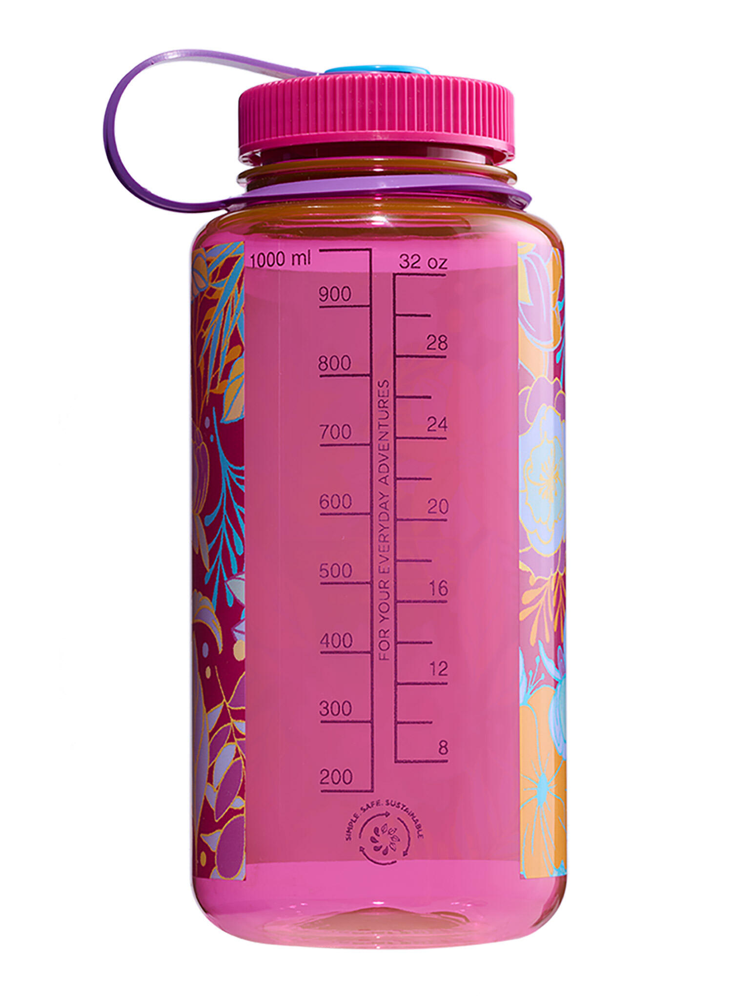 Gourde Nalgene Sustain 1 L magenta Tritan Renew large bouche étanche 2/4