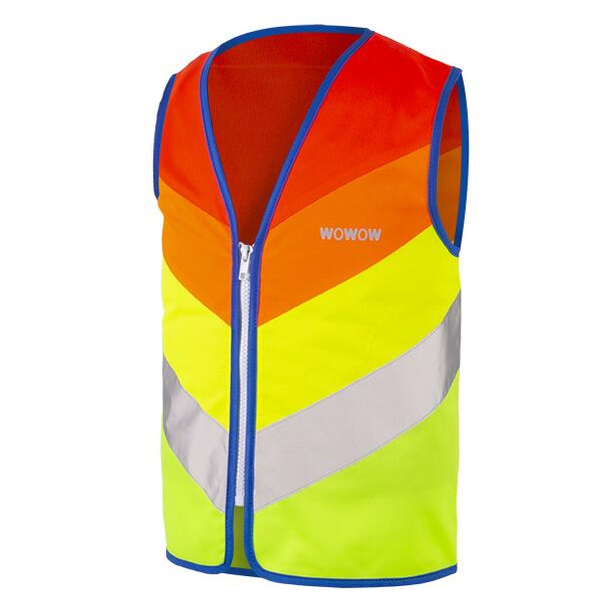 Wowow - Gilet Enfant Wowow Rainbow Xs — Réfléchissant En1150, Fixation Multilight. - Gilet De Visibilité - Jaune|orange|vert - 36 Xs - Decathlon