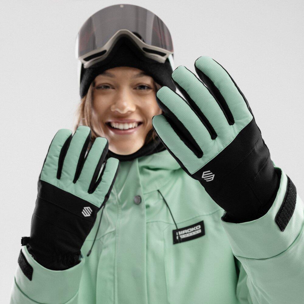Homord Guanti Invernali Uomo Impermeabili Touchscreen – Verde, Per Sci, Snowboard, Moto E Trekking, Taglie S-XL - 2