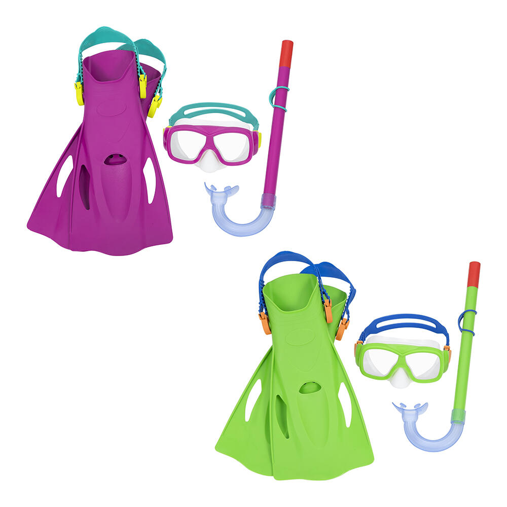 Maschera da Snorkeling con Boccaglio e Pinne Bestway Multicolore 1/7