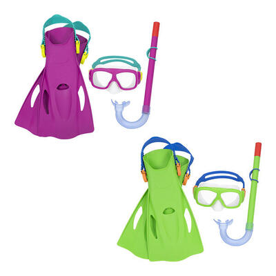 Duikbril met snorkel en zwemvliezen bestway multicolour