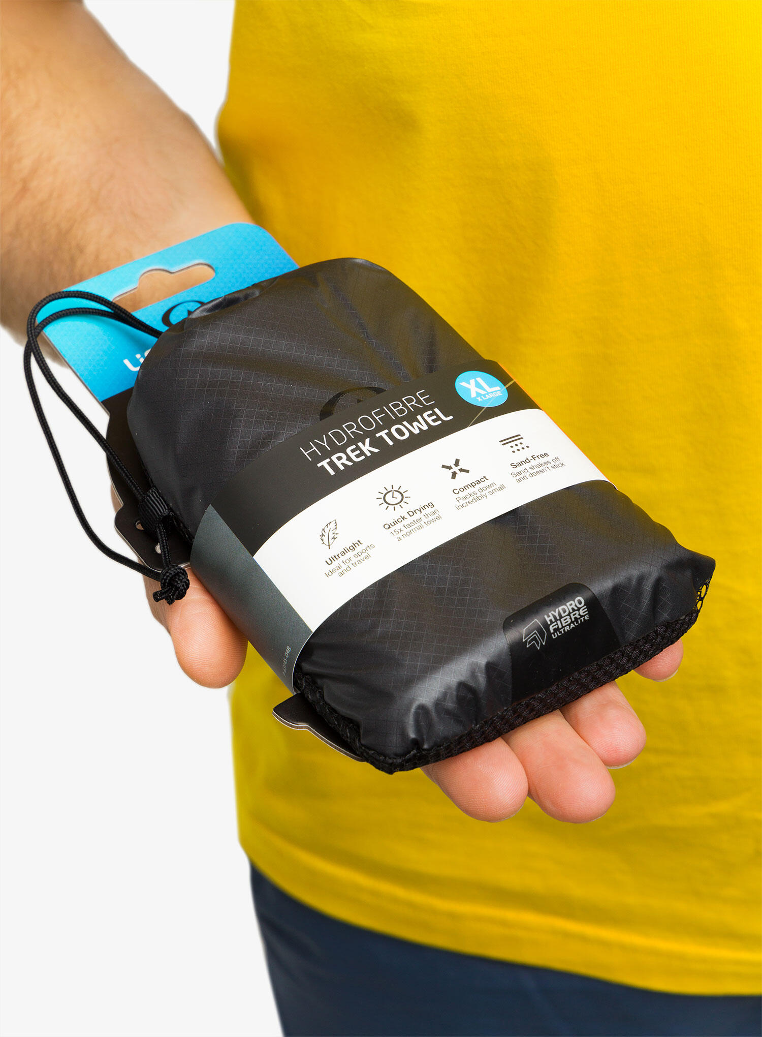 Serviette voyage HydroFibre Trek XL 130x75 cm, anthracite, séchage rapide 7/7