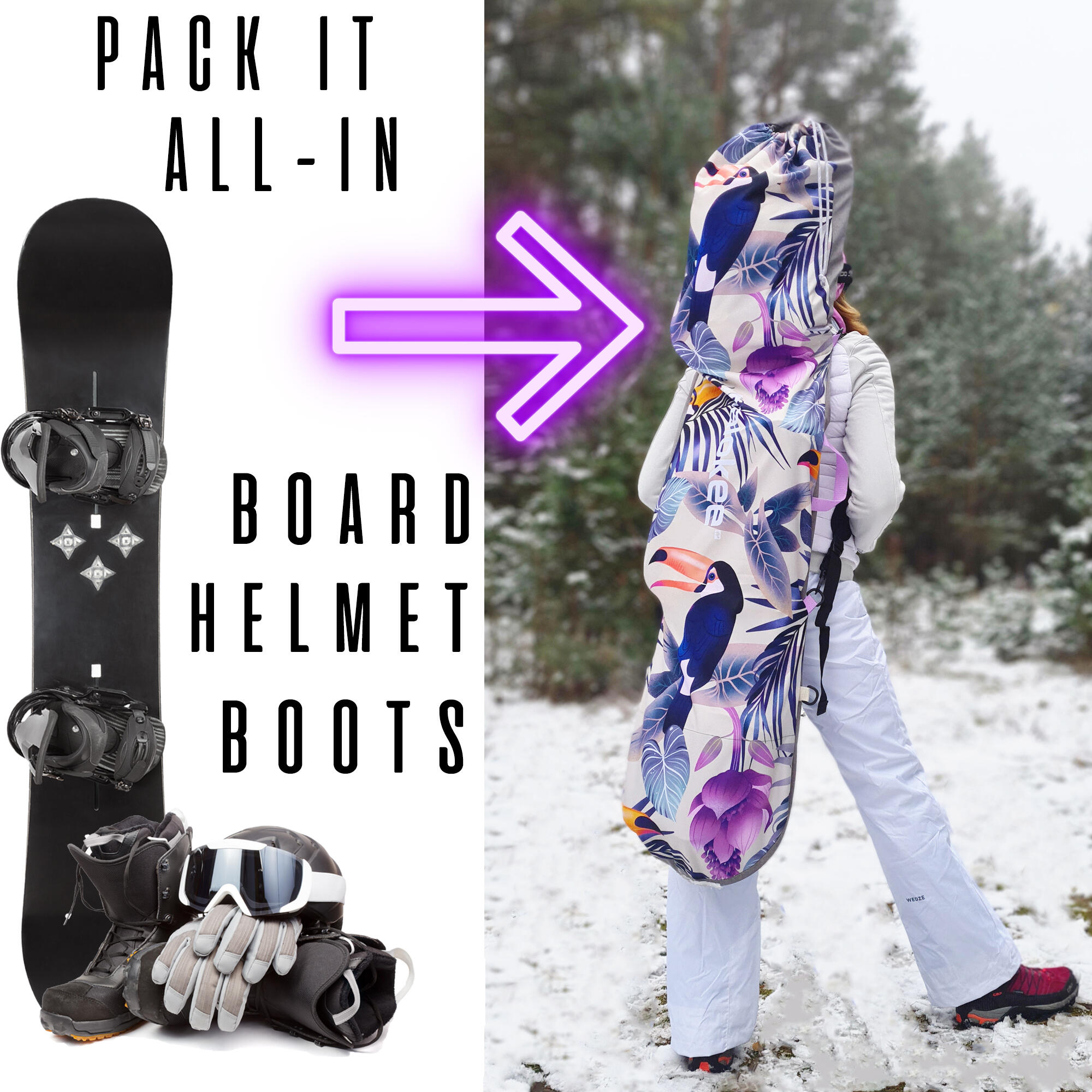 Pokrowiec snowboardowy Anaconda wielofunkcyjny i pojemny na deskę kask i buty 6/7
