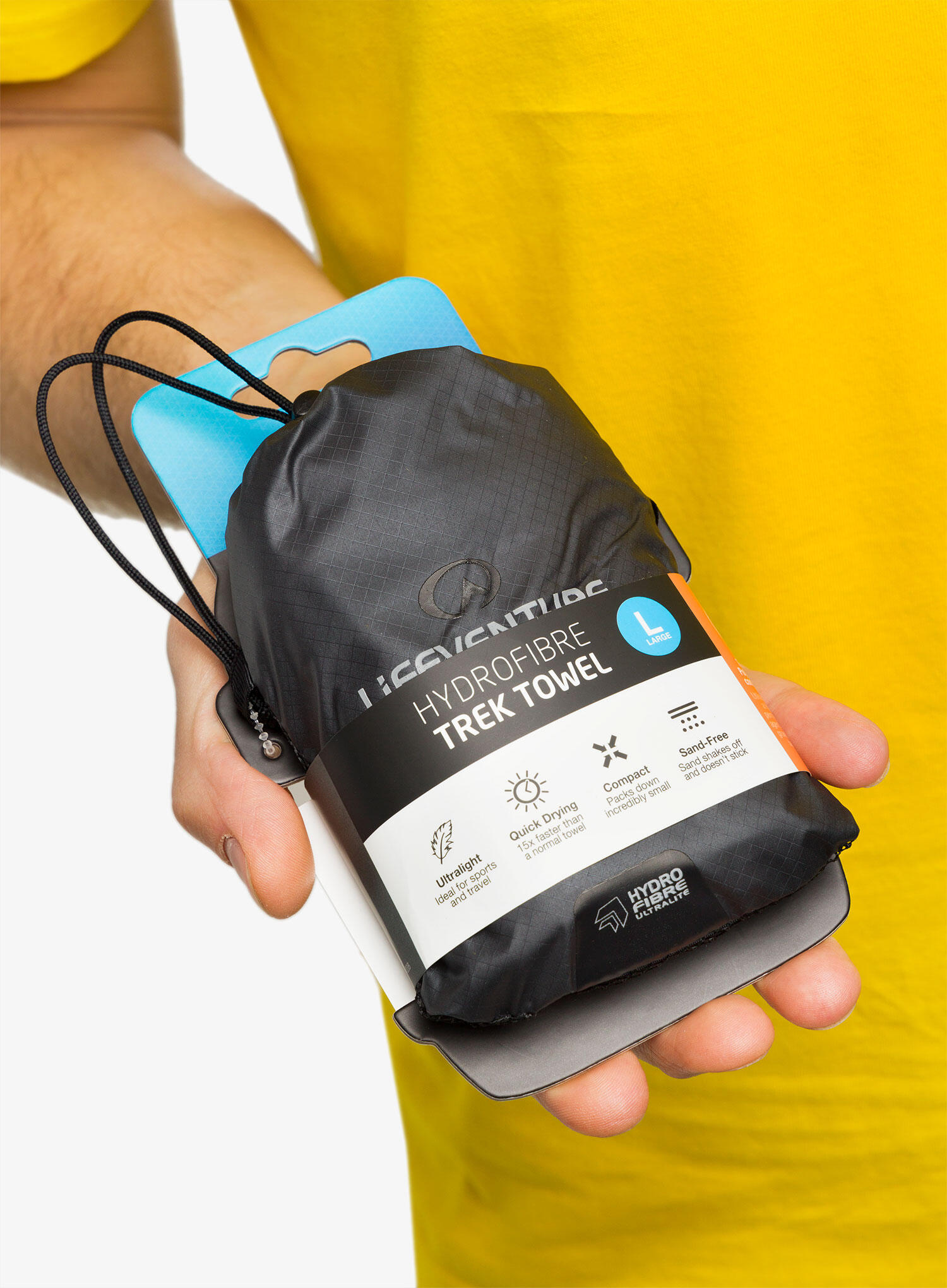 Serviette Lifeventure HydroFibre Trek L 110x65 cm anthracite, ultraligera 7/7