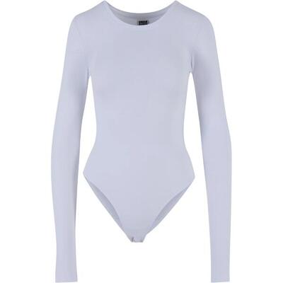 Dames stretch jersey body met lange mouwen (wit)