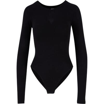 Dames stretch jersey body met lange mouwen (wit)
