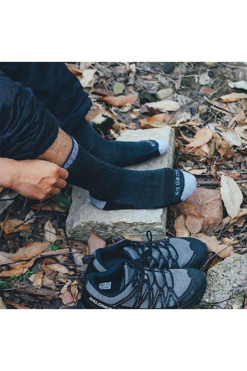 Calze trekking adulto Na Giean Medium Weight Crew grigio scuro 3/3