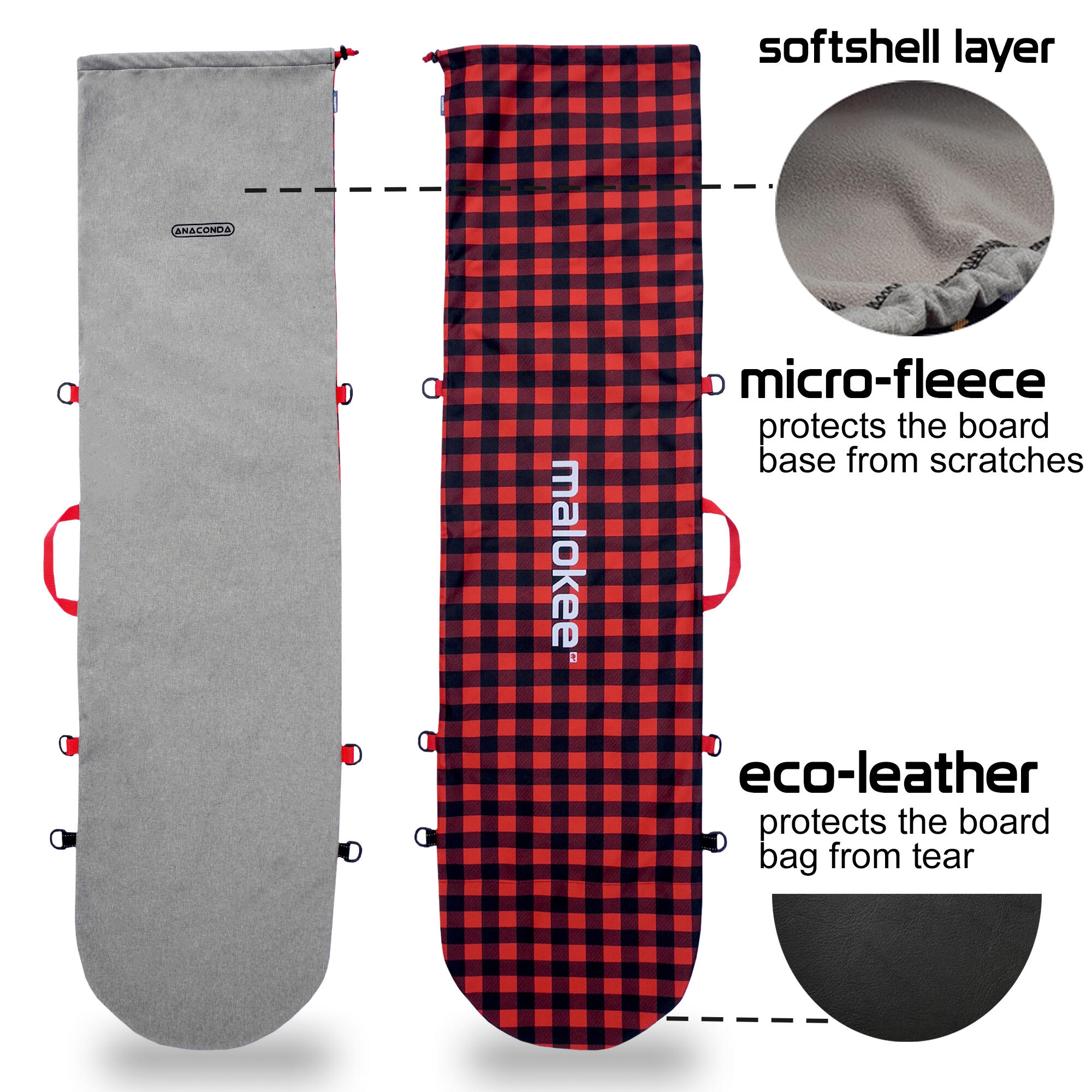 Pokrowiec snowboardowy Anaconda wielofunkcyjny i pojemny na deskę kask i buty 7/7