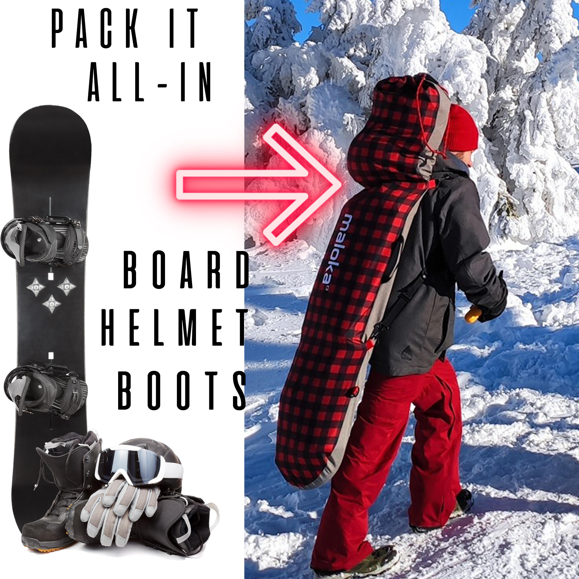 Pokrowiec snowboardowy Anaconda wielofunkcyjny i pojemny na deskę kask i buty 6/7